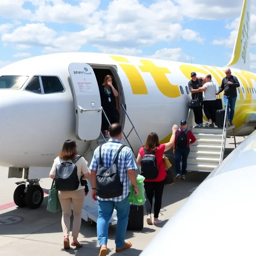 Spirit Airlines aircraft at Savannah/Hilton Head International Airport
