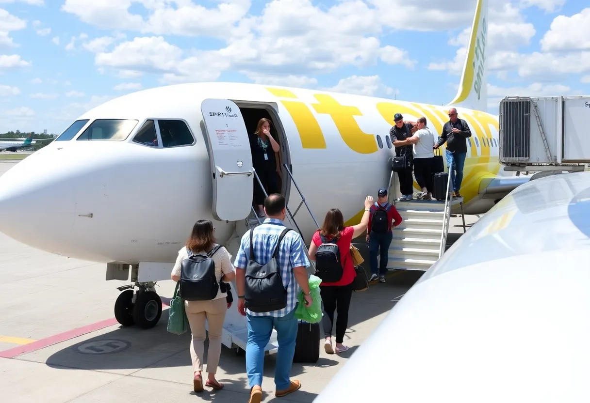 Spirit Airlines aircraft at Savannah/Hilton Head International Airport