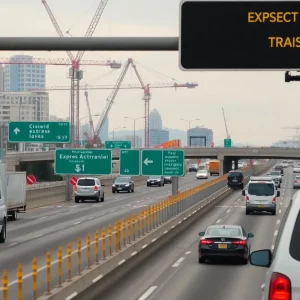 Construction site of State Route 400 Express Lanes in Georgia