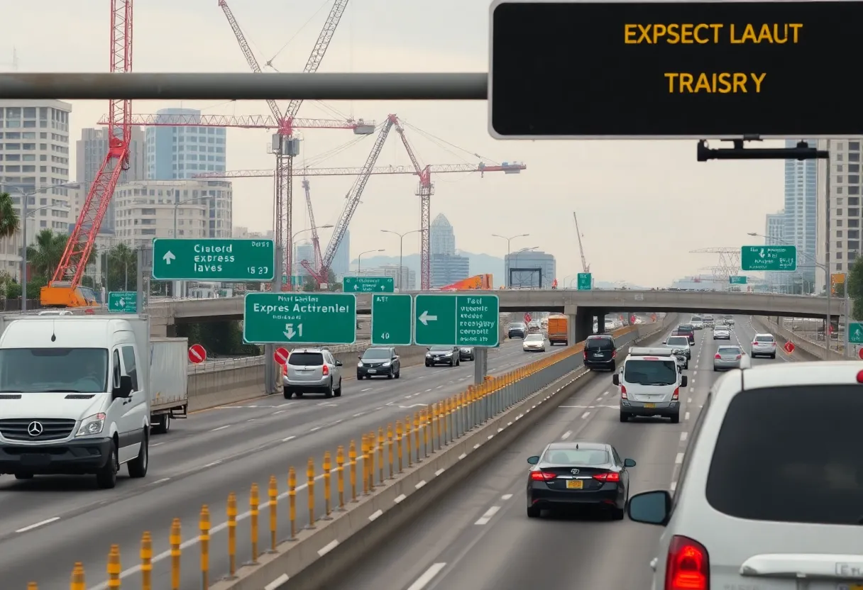 Construction site of State Route 400 Express Lanes in Georgia