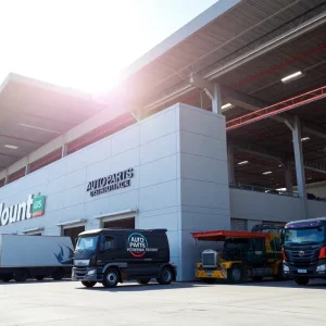 Rendering of the Stellantis auto parts distribution center in Macon, Georgia