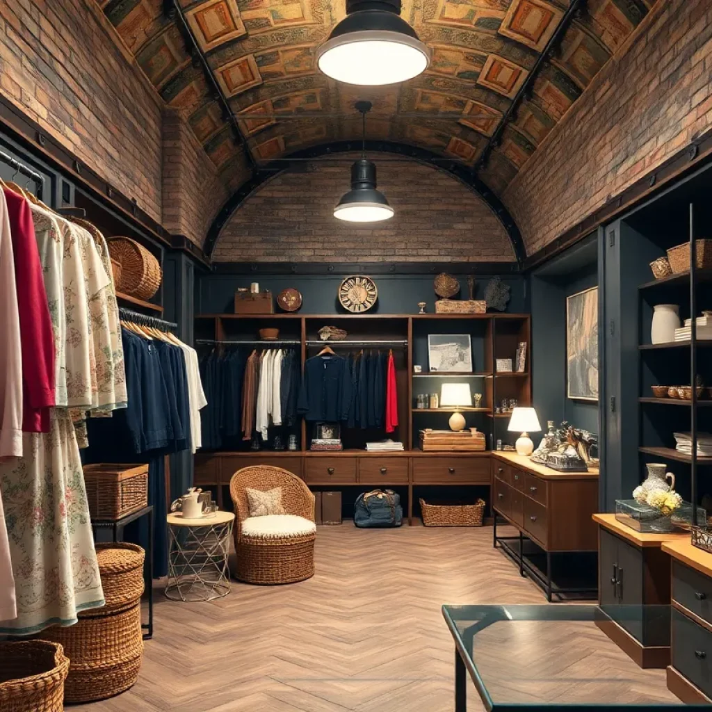 Interior view of The Vault boutique in Savannah, showcasing curated fashion and home goods.