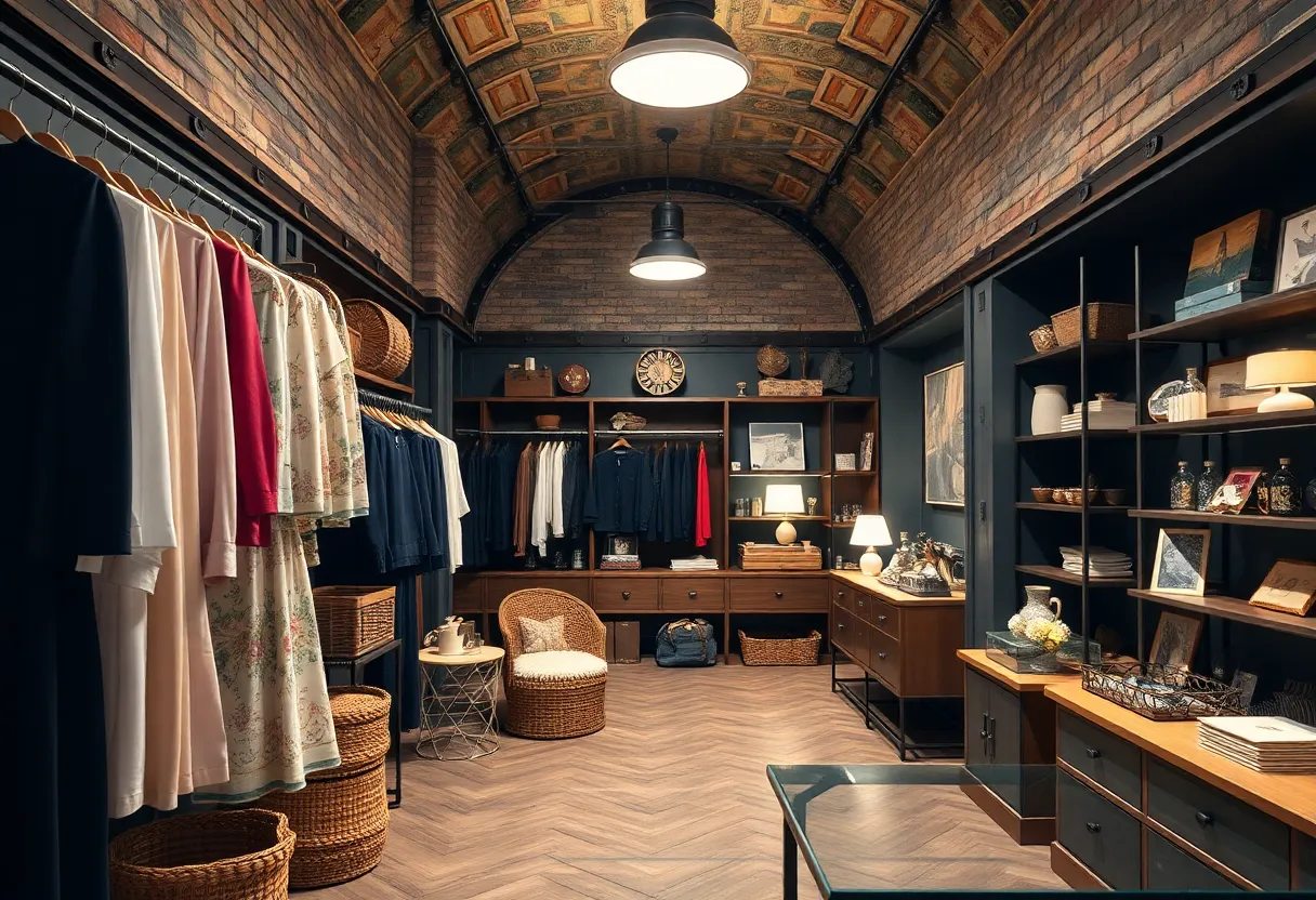 Interior view of The Vault boutique in Savannah, showcasing curated fashion and home goods.