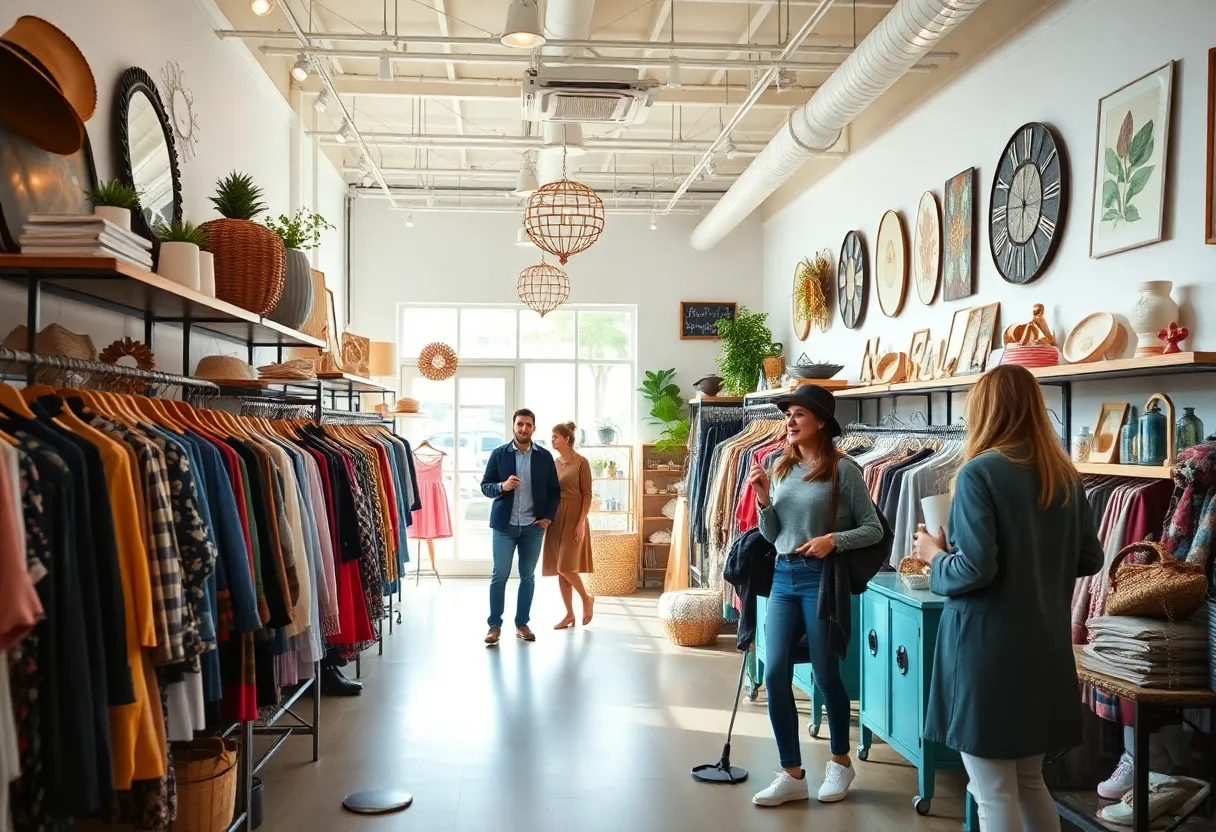 Interior view of The Vault Goodwill Boutique in Savannah with curated items.
