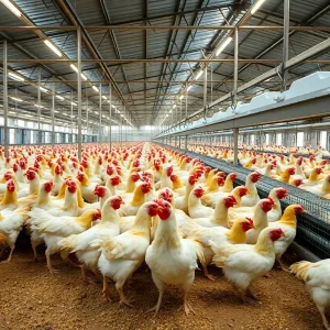 Poultry production facility with chickens in Georgia
