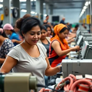 Women working in a manufacturing environment