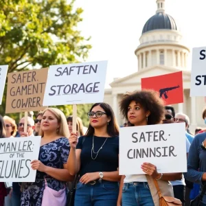 Survivors advocating for safe gun storage laws at the Georgia State Capitol.