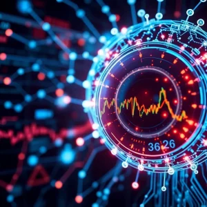 An abstract depiction of AI technology analyzing financial influencer videos