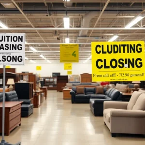 Liquidation sale at Badcock Home Furniture store