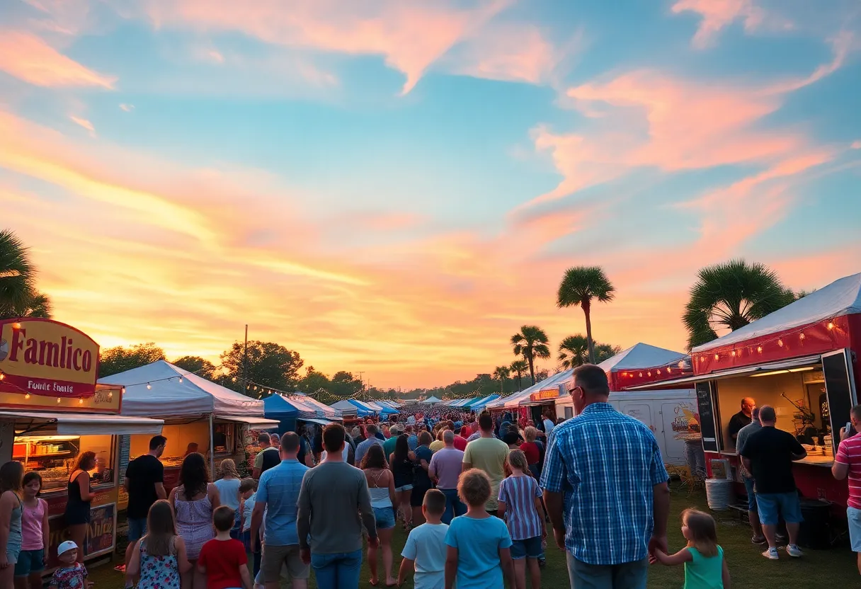Families enjoying a festival in Bluffton, SC