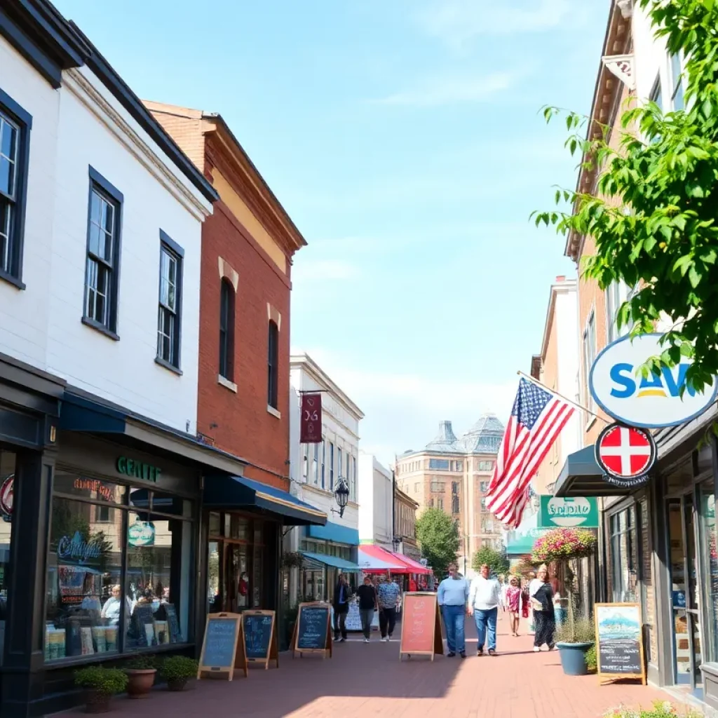 Cornelia, Georgia, retail district with shops and community engagement