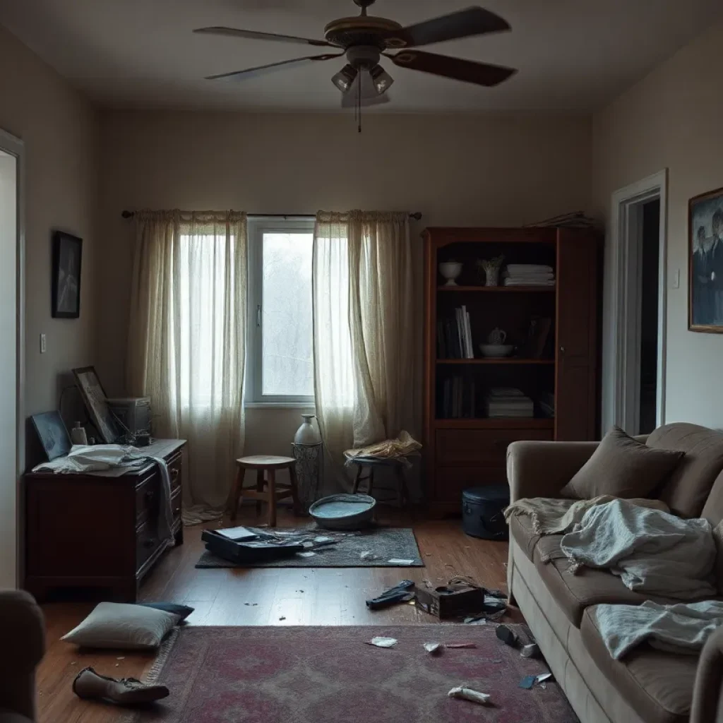 Interior of a home after a violent incident