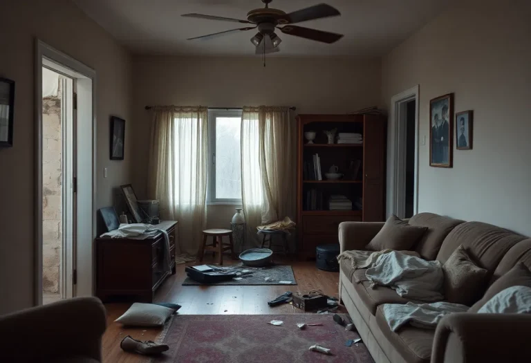 Interior of a home after a violent incident