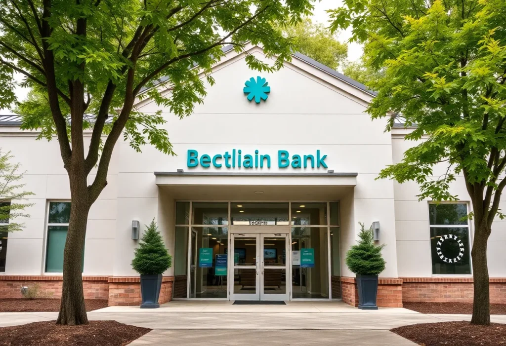 Modern bank branch in Savannah, showing community engagement and growth.