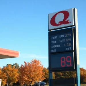 Gas station in Georgia showing a price of $2.89 per gallon