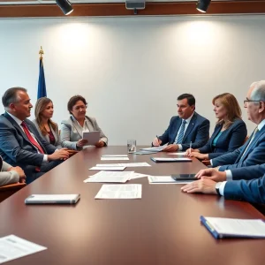 Group of politicians discussing fundraising in Georgia