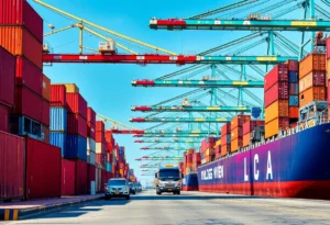 Cargo containers at Georgia port during US-China trade tensions