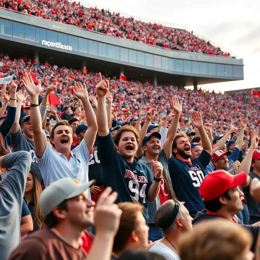 Georgia Tech fans storm the field after a football victory