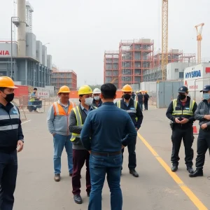 Law enforcement at Hyundai battery plant during ICE raid