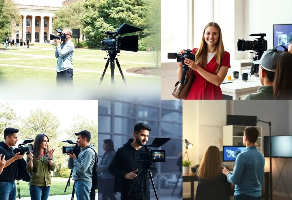 Students participating in media activities at Savannah State University.