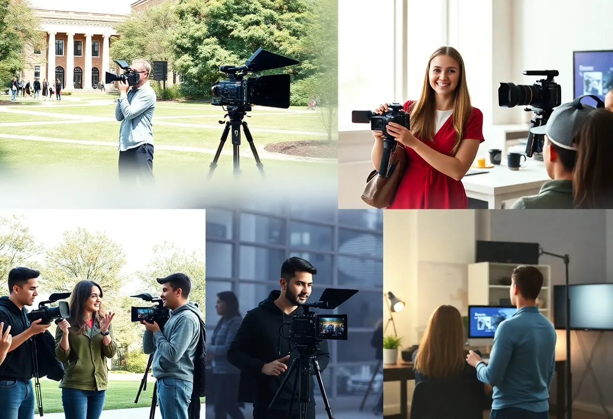 Students participating in media activities at Savannah State University.