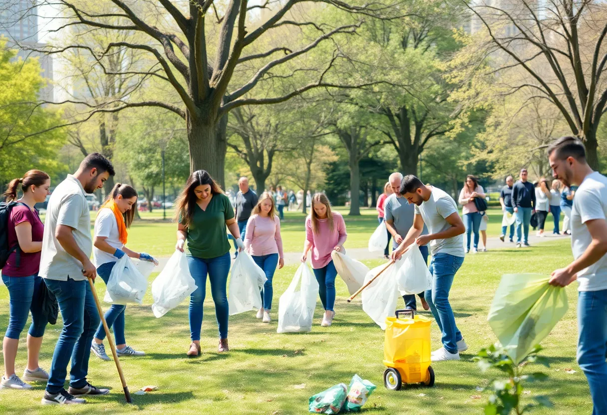 Volunteers engaged in the Savannah Community Cleanup