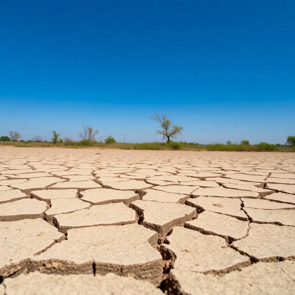 Dry landscape in Savannah signifying drought conditions