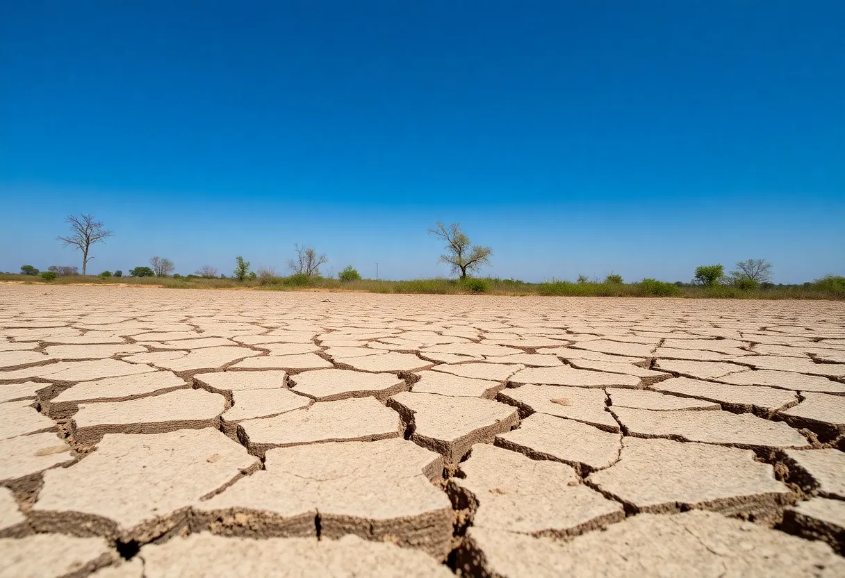 Dry landscape in Savannah signifying drought conditions