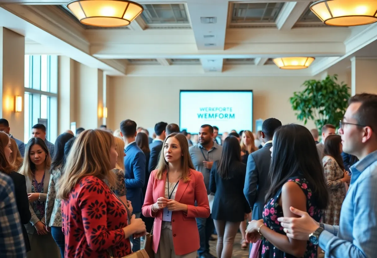 People networking at Savannah's Workforce Development Luncheon