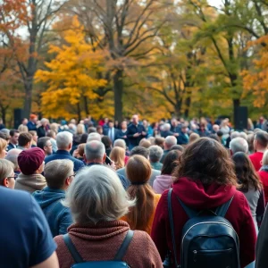 Audience enjoying a concert in Forsyth Park, Savannah.