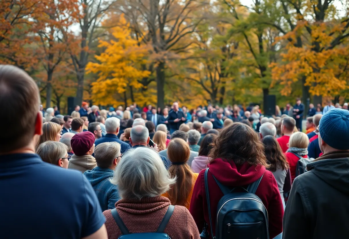 Audience enjoying a concert in Forsyth Park, Savannah.