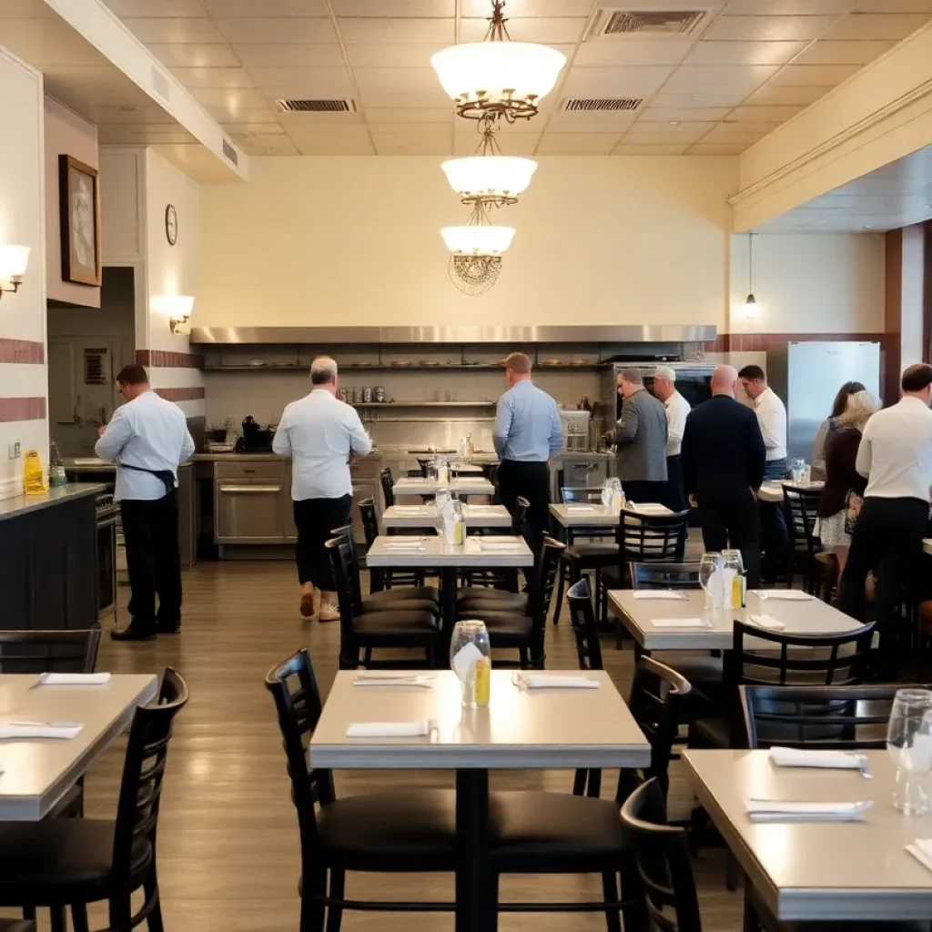Savannah restaurant interior with empty tables