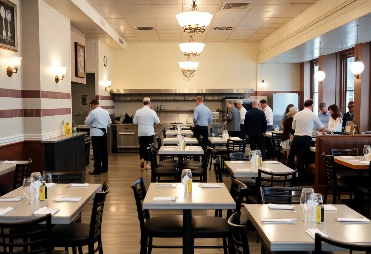 Savannah restaurant interior with empty tables