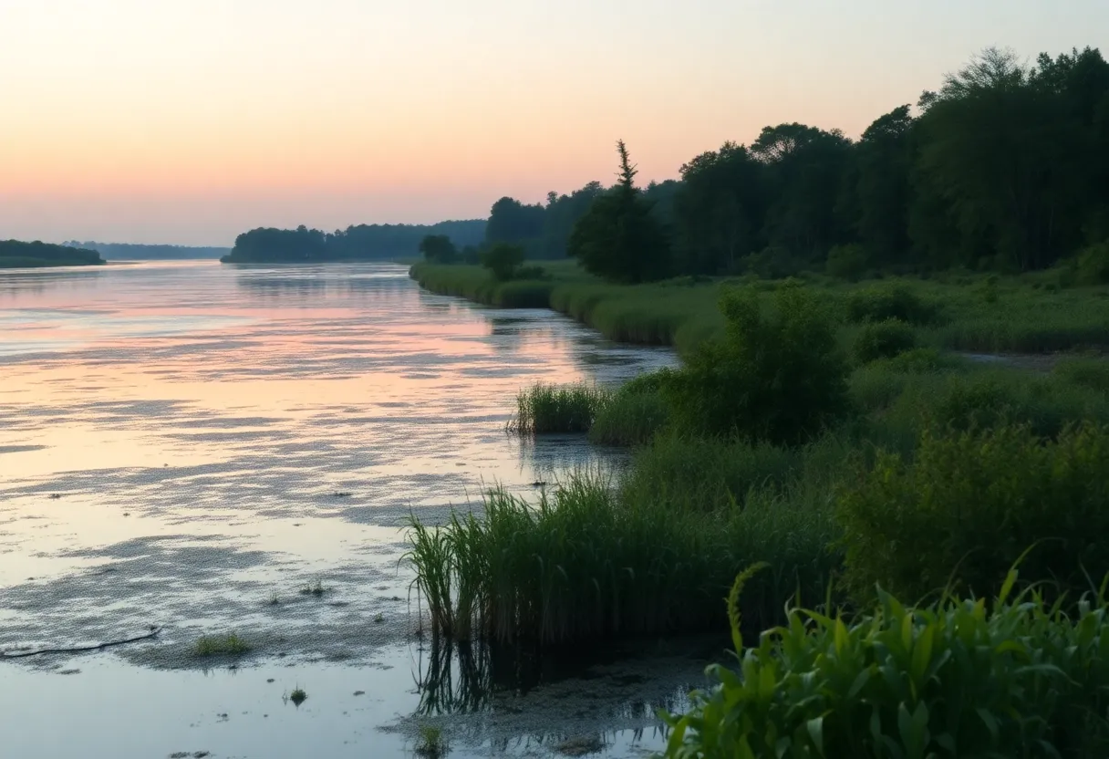 A view of the Savannah River basin illustrating environmental concerns.
