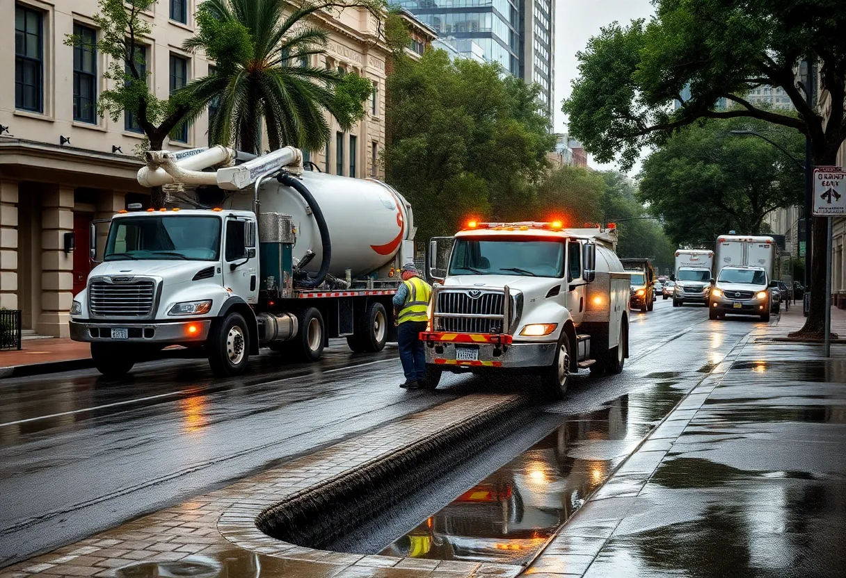 City crew conducting stormwater maintenance in Savannah