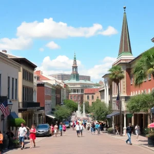 Scenic view of Savannah, Georgia showing warm weather