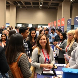 People attending the USPS job fair for technicians in Palmetto