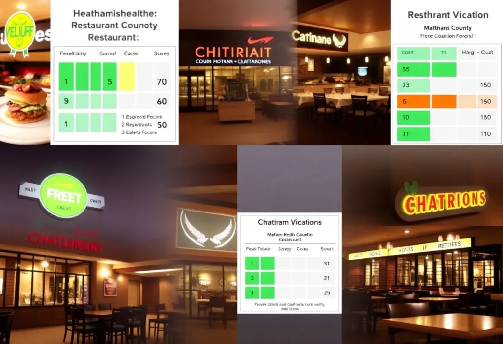 A visual representation of Chatham County restaurant health inspections with scores.