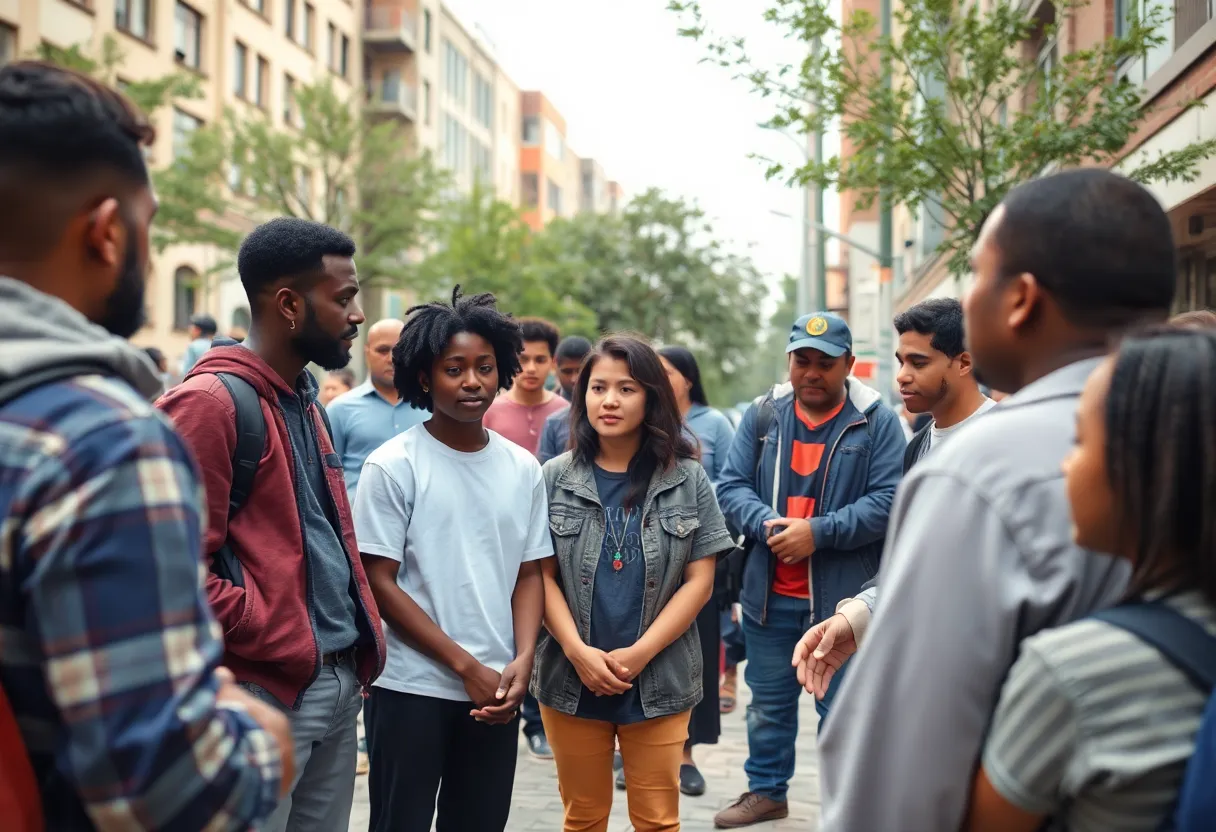 A community meeting focused on addressing youth violence and safety measures.