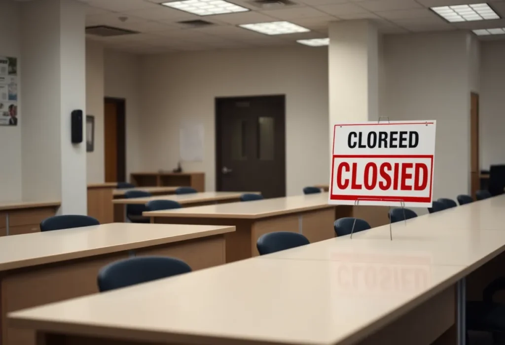 Events/What's Happening Empty desks symbolizing the federal government shutdown