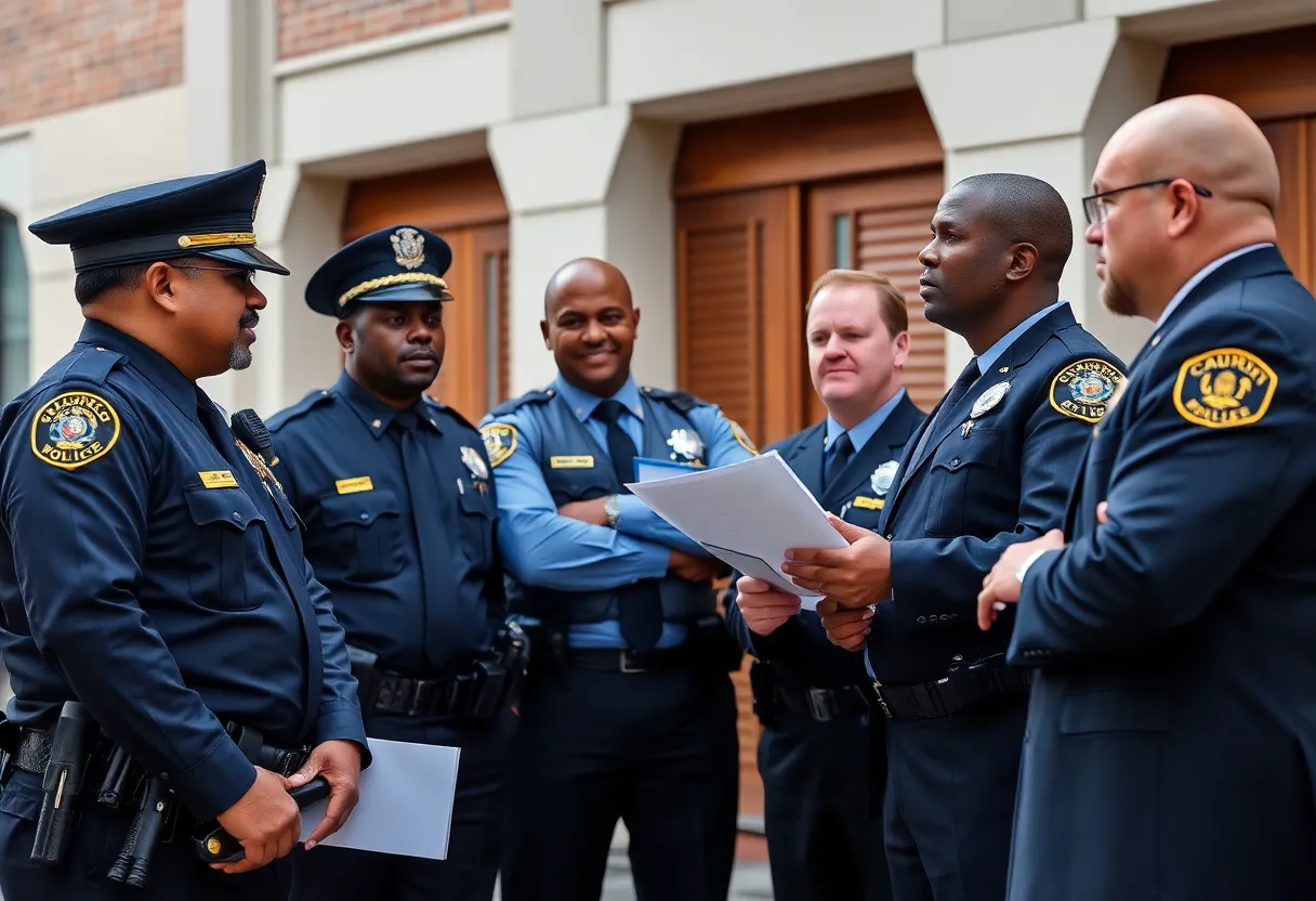 Law enforcement team in Savannah discussing gang-related strategies