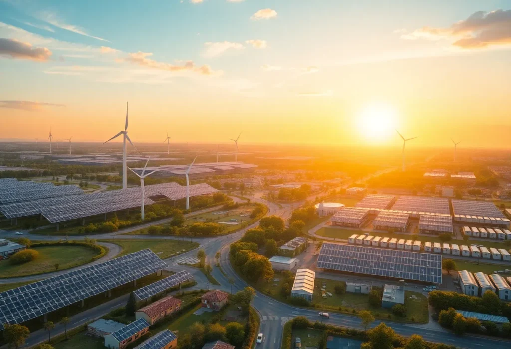 A visual representation of Georgia Power's energy expansion with datacenters and renewable energy sources.