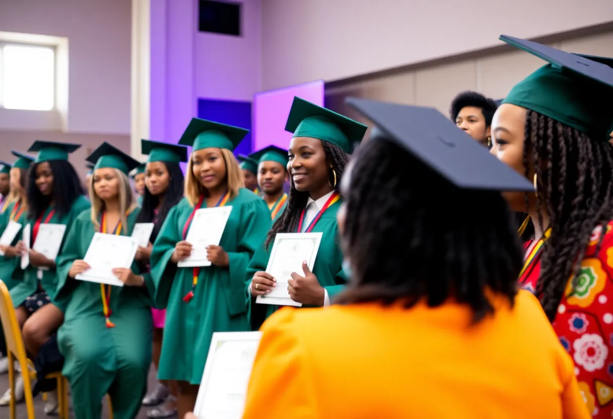 Graduates celebrating at minority business accelerator program