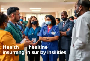 Submit Obituary Healthcare workers discussing health insurance issues in Georgia