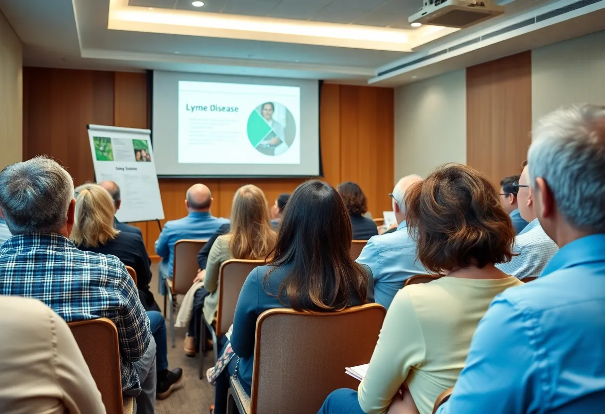 Audience engaged at a Lyme disease prevention seminar