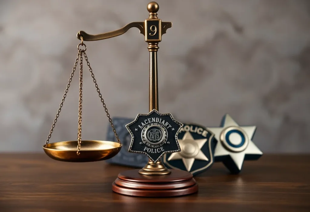 Events/What's Happening Symbolic representation of police accountability and reform.