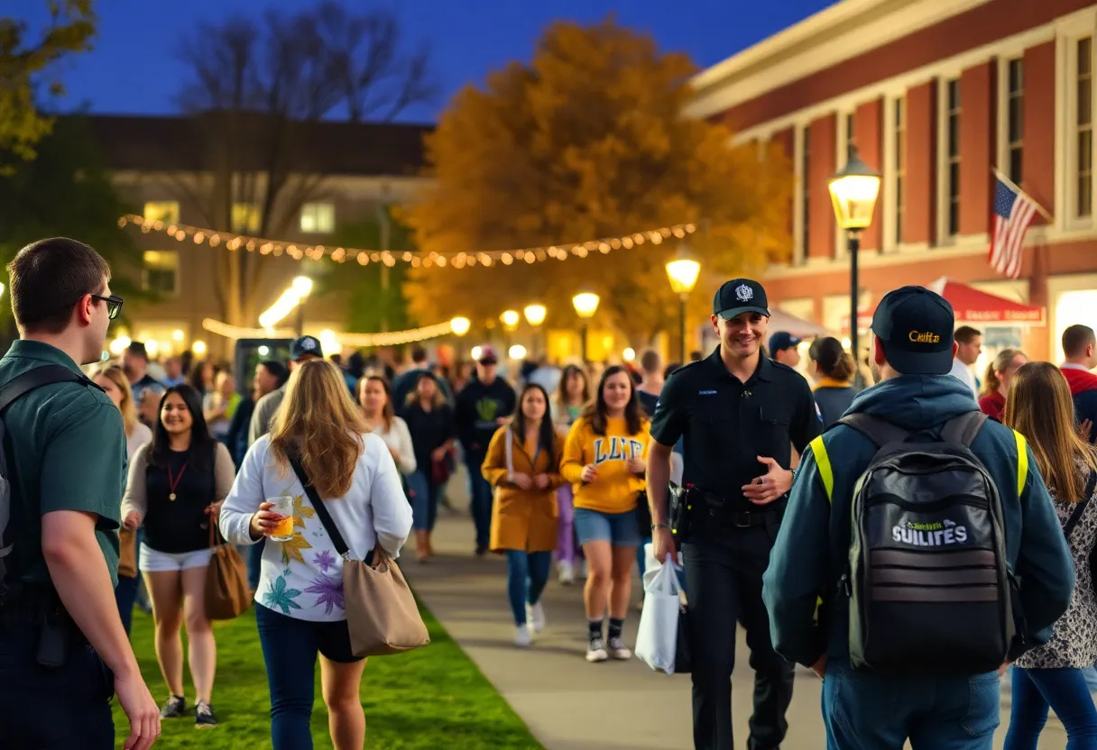 Students celebrating at Savannah State University homecoming with enhanced safety measures.