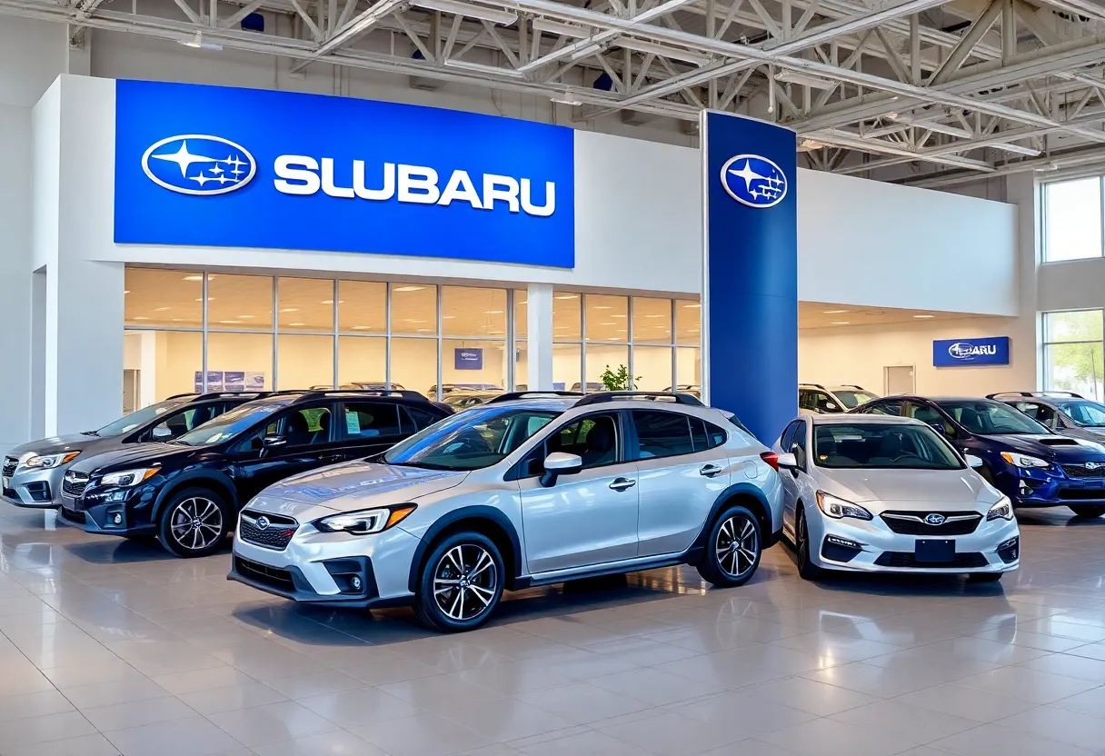 Exterior view of a Subaru dealership