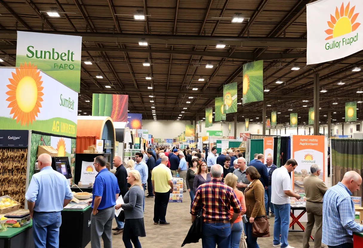 Attendees at the Sunbelt Ag Expo engaged with agricultural exhibits in Georgia.