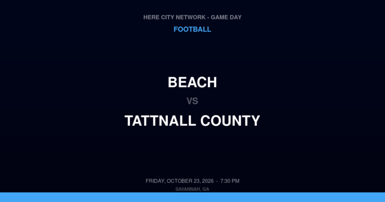 Beach vs. Tattnall County — Football Game Day — Reidsville, GA — Oct 23, 2026